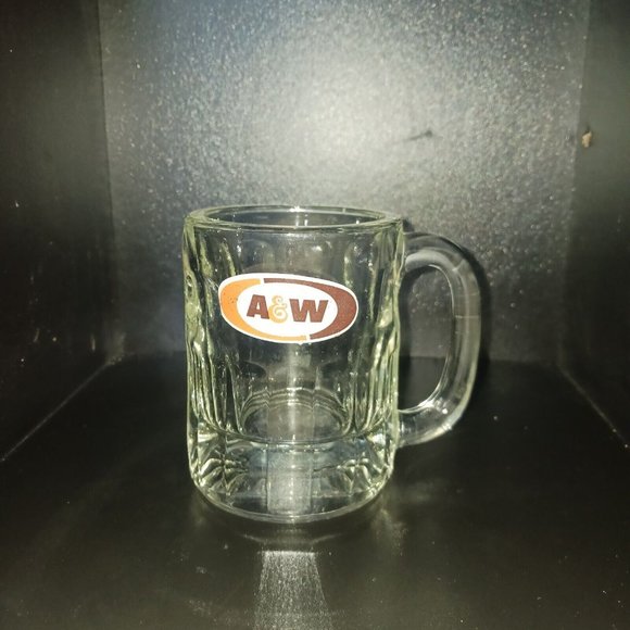 A & W Root Beer Mug Heavy Thick Glass Vintage All American Food 8oz mug - Picture 1 of 3